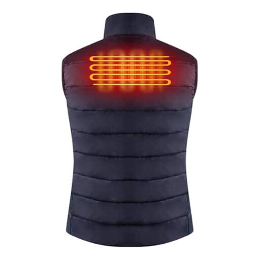 verwarmde bodywarmer voor dames in donkerblauw met rugelement
