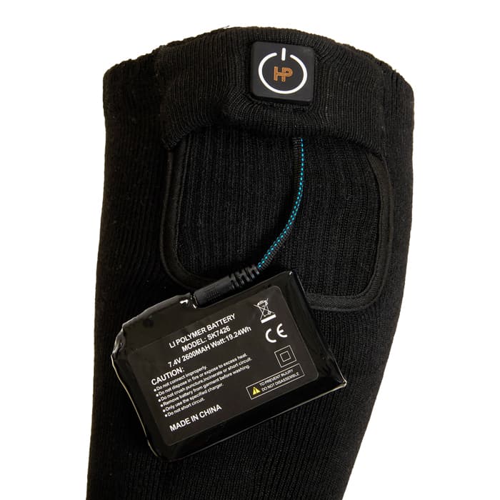 opvarmede skisokker med batteri - HeatPerformance - close up