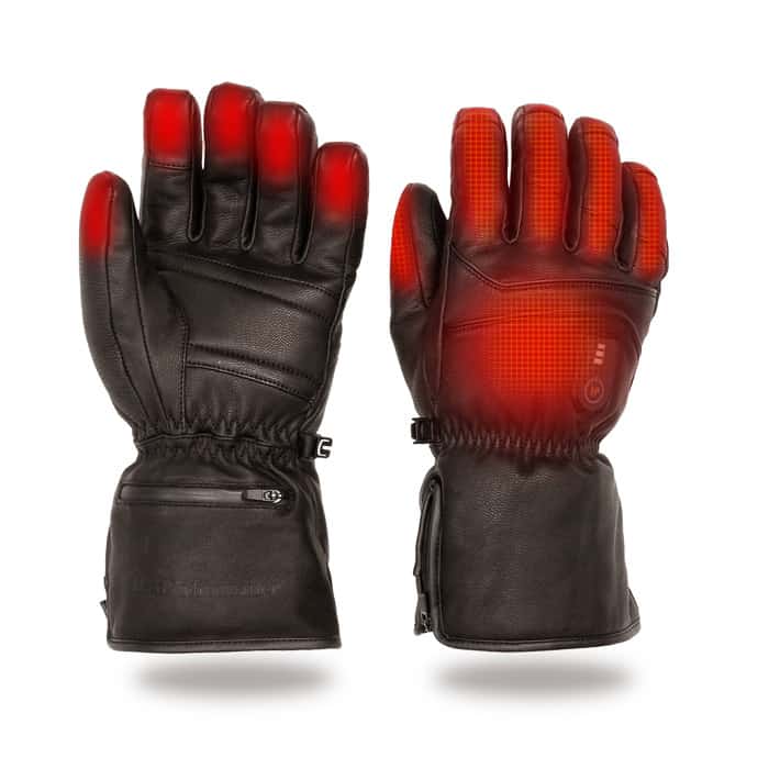 Opvarmede handsker læder